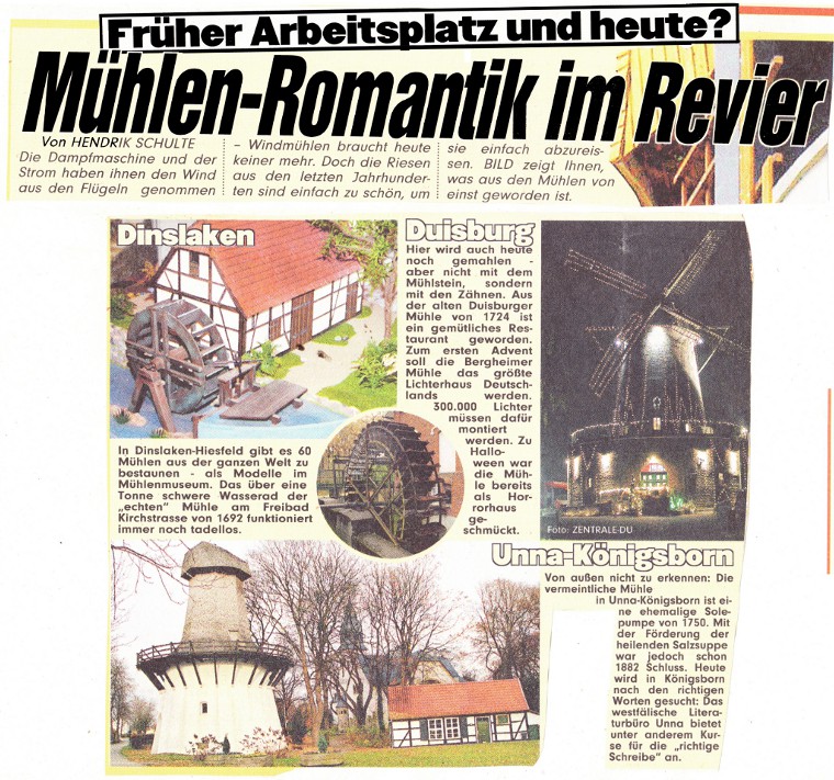 Zeitungsausschnitt aus BILD-EXTRA von November 2003