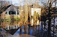 Hochwasser bis an die Huser