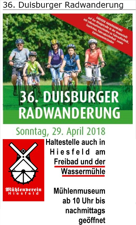 36. Radwanderung mit Haltestelle Freibad und Wassermhle