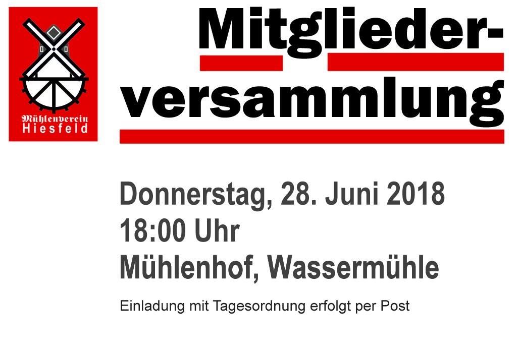 Ankndigung der Mitgliederversammlung 2018