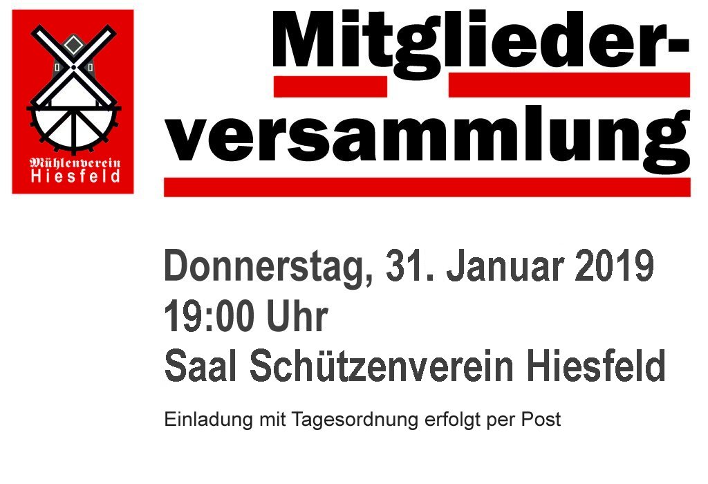 Ankndigung der Mitgliederversammlung 2019