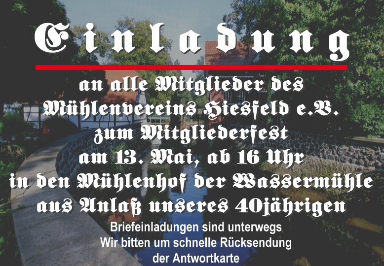 Einladung zum Mitgliederfest